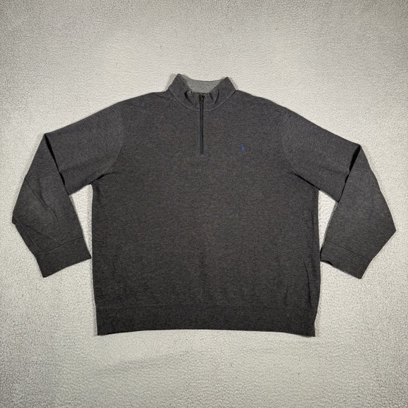 Polo Ralph Lauren Other - Polo Ralph Lauren Sweater Mens XL Gray 1/4 Zip Pullover Viscose Blend Preppy